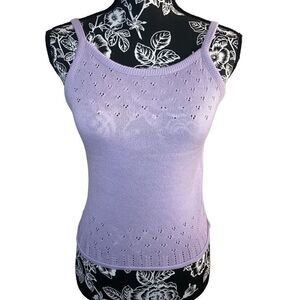 Gabriel New York Sweater Tanktop Tank Top Cami Camisole Knit Cutout Crochet